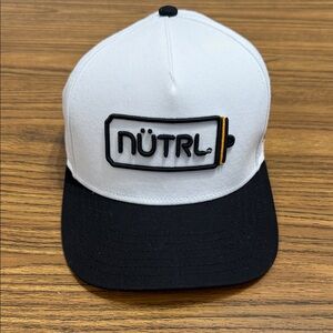NÜTRL White and Black Cap